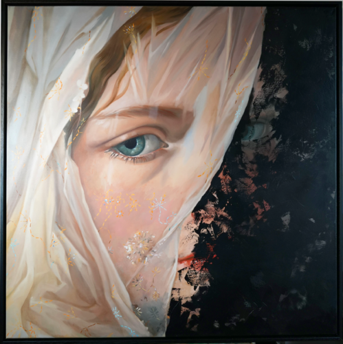 Behind the Veil by Dariia Tsenzeria, Painting for Sale on Select