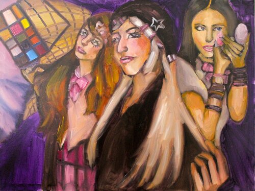 Bedazzled Girlies by Nabila Ayu Aviani, Painting for Sale on Select