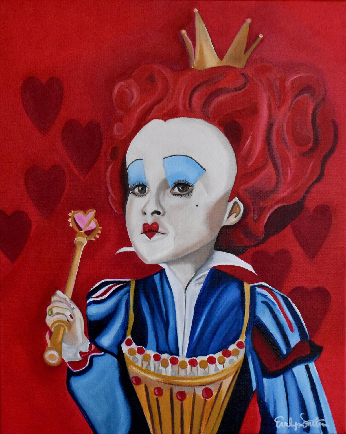 The Red Queen Evelyn Sutton Originalgemälde zu verkaufen