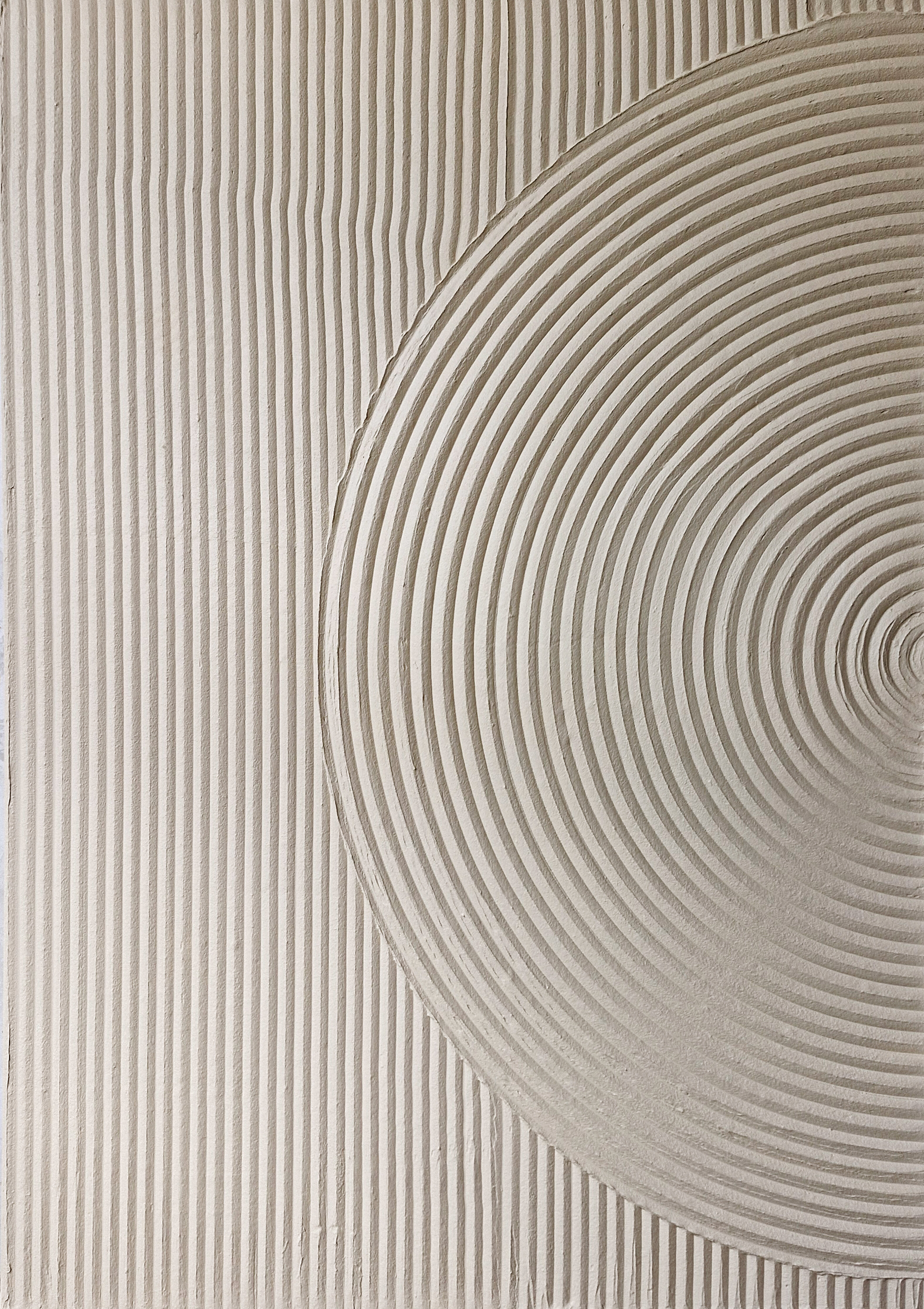 "Beige Field 4" High textured abstract beige acrylic art