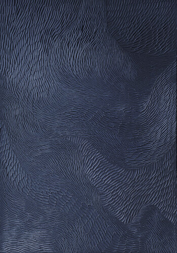 " Blue Fluency 5 " Navy abstract acrylic high textured art by Yana Sagan, Painting for Sale on Select