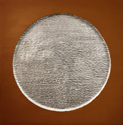 " Copper Mars " Copper silver abstract high textured acrylic art by Yana Sagan, Painting for Sale on Select