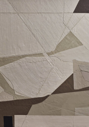 "Bella" Abstract geometric brown beige high textured acrylic art by Yana Sagan, Painting for Sale on Select