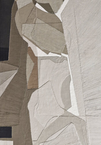 "Bella 4 " High textured abstract geometric brown beige acrylic art by Yana Sagan, Painting for Sale on Select