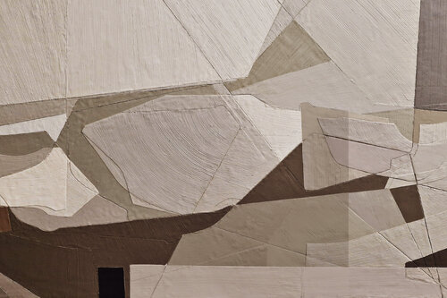 "Bella 6 " Geometric brown beige acrylic abstract high textured art by Yana Sagan, Painting for Sale on Select