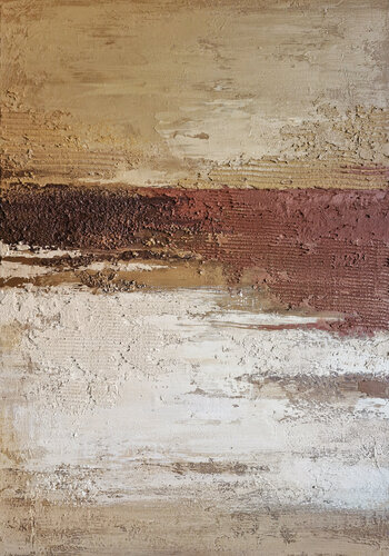 " Umber" Abstract brown cream high textured acrylic art by Yana Sagan, Painting for Sale on Select