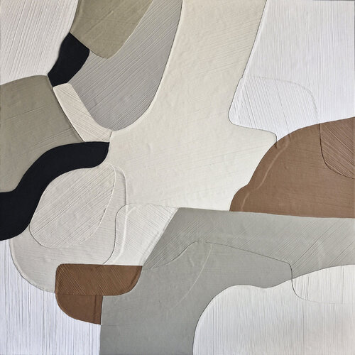 "Aura 2"  Pastel gray brown abstract acrylic art by Yana Sagan, Painting for Sale on Select