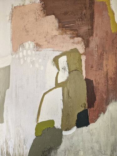 "Eclipse" Rust olive green abstract acrylic art by Yana Sagan, Painting for Sale on Select