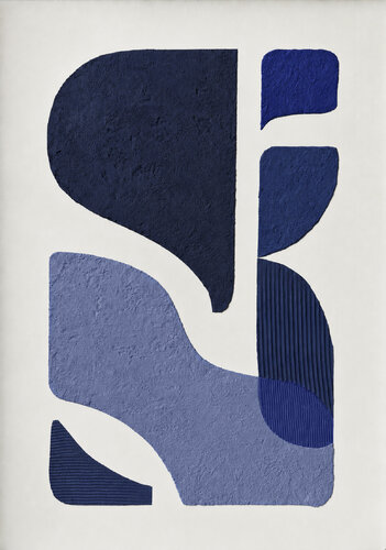 "Blue Bay 3" Navy blue abstract acrylic high textured art by Yana Sagan, Painting for Sale on Select