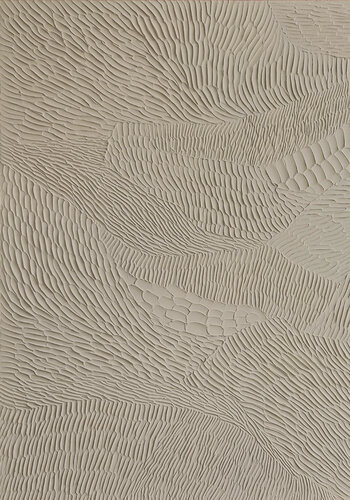 "Beige Fluency 3" Abstract beige acrylic high textured art by Yana Sagan, Painting for Sale on Select