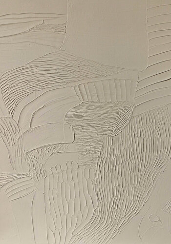 "Beige Fluency 4" Abstract beige acrylic high textured art by Yana Sagan, Painting for Sale on Select