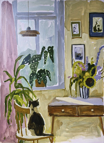 "Cat" My cat at home oil art by Yana Sagan, Painting for Sale on Select