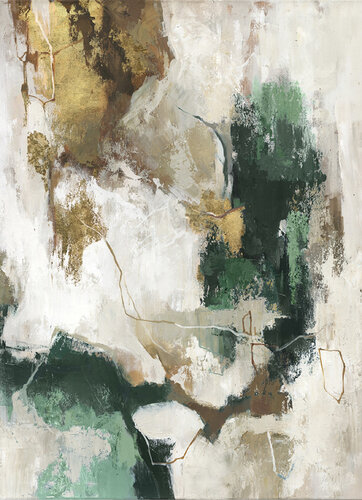 "Green Flux" Green gold abstract acrylic art von Yana Sagan, Malerei kaufen auf Select