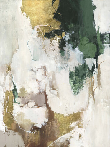 "Green Flux 2" Abstract green gold  acrylic art von Yana Sagan, Malerei kaufen auf Select
