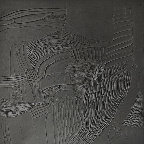 "Black Nulla 3" Black abstract acrylic high textured art von Yana Sagan, Malerei kaufen auf Select