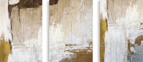 "Siera Set of 3" Minimalist beige acrylic abstract set of 3 von Yana Sagan, Malerei kaufen auf Select