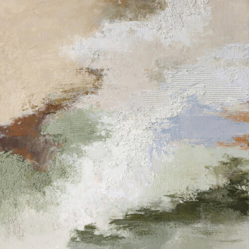 "Beige Vella" Abstract sage green beige acrylic high textured art von Yana Sagan, Malerei kaufen auf Select