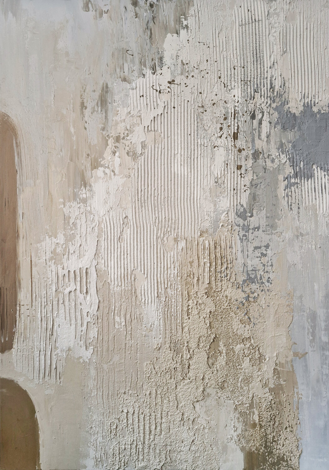 " Fjord 4 " Blue brown cream high textured acrylic abstract art Yana Sagan Original painting for sale