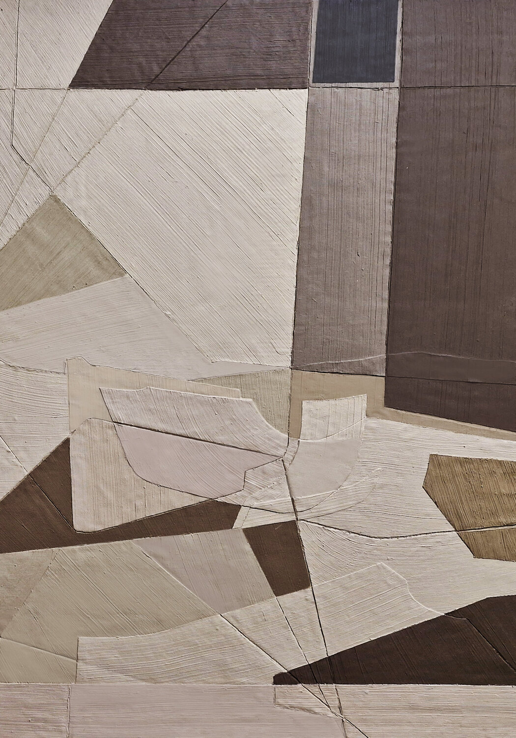 "Bella 2 " High textured abstract geometric brown beige acrylic art Yana Sagan Original painting for sale