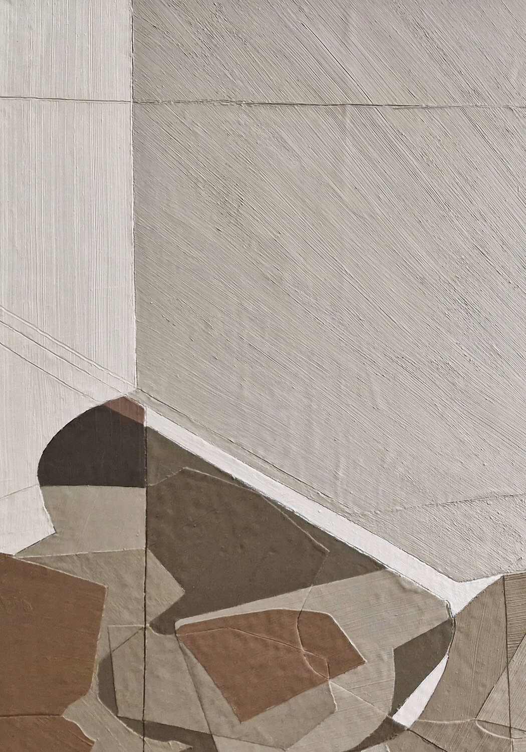 "Bella 3" Abstract geometric brown beige high textured acrylic art Yana Sagan Original painting for sale