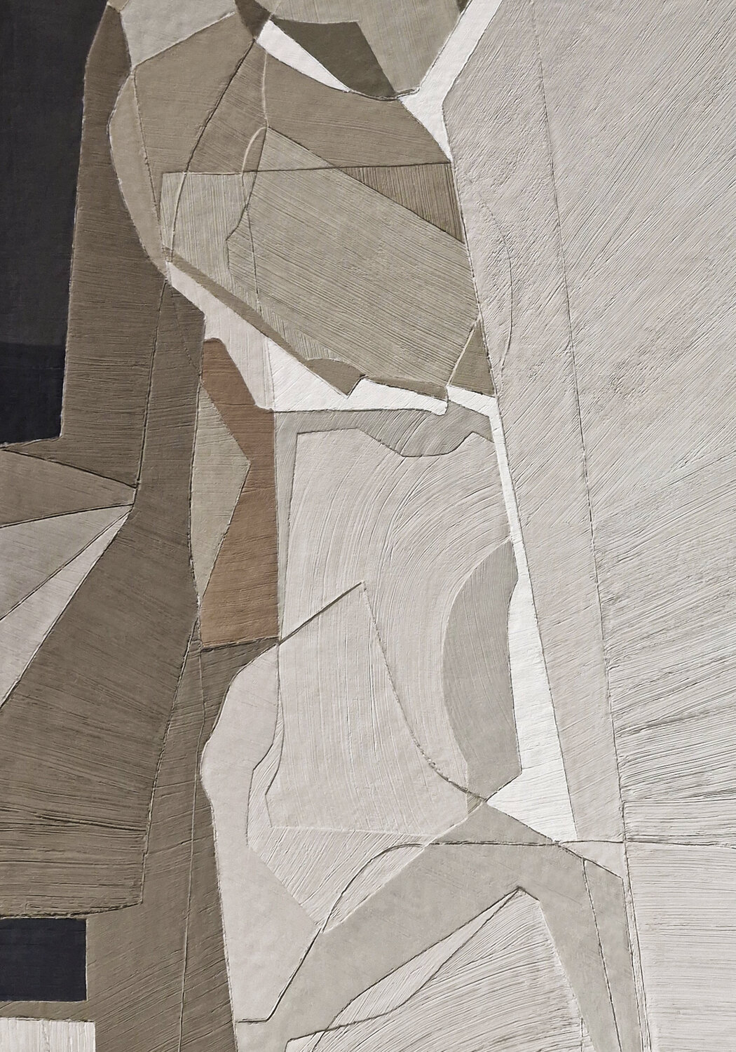 "Bella 4 " High textured abstract geometric brown beige acrylic art Yana Sagan Original painting for sale