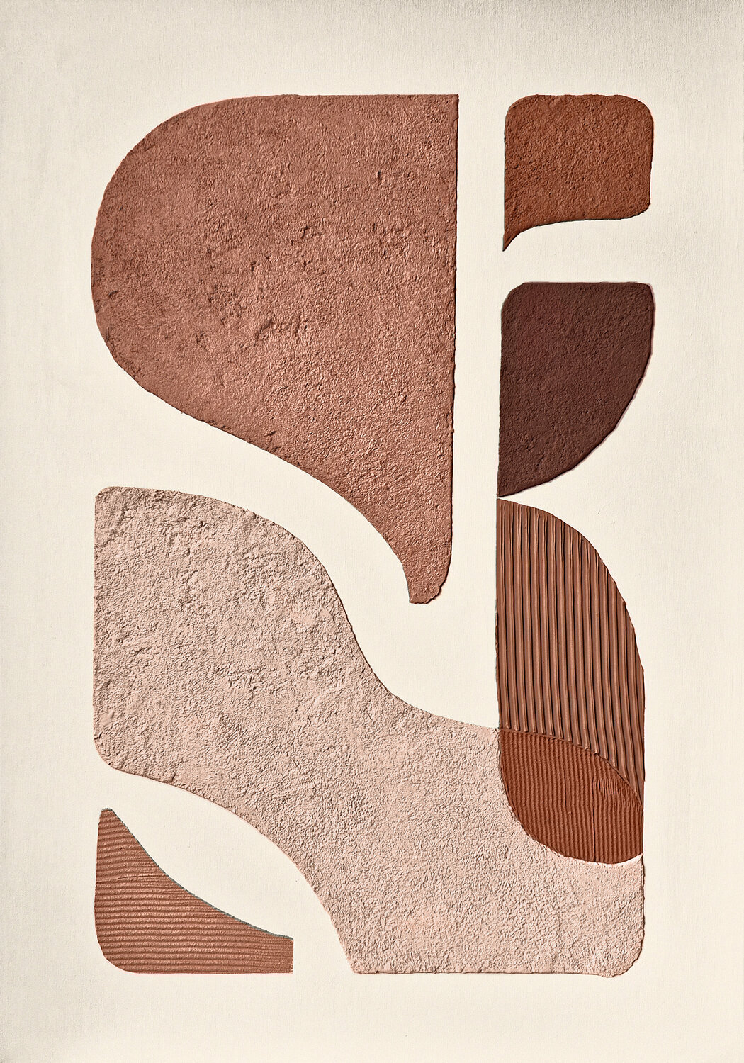 "Red Bay 3" Terracotta red abstract acrylic high textured art Yana Sagan Original painting for sale