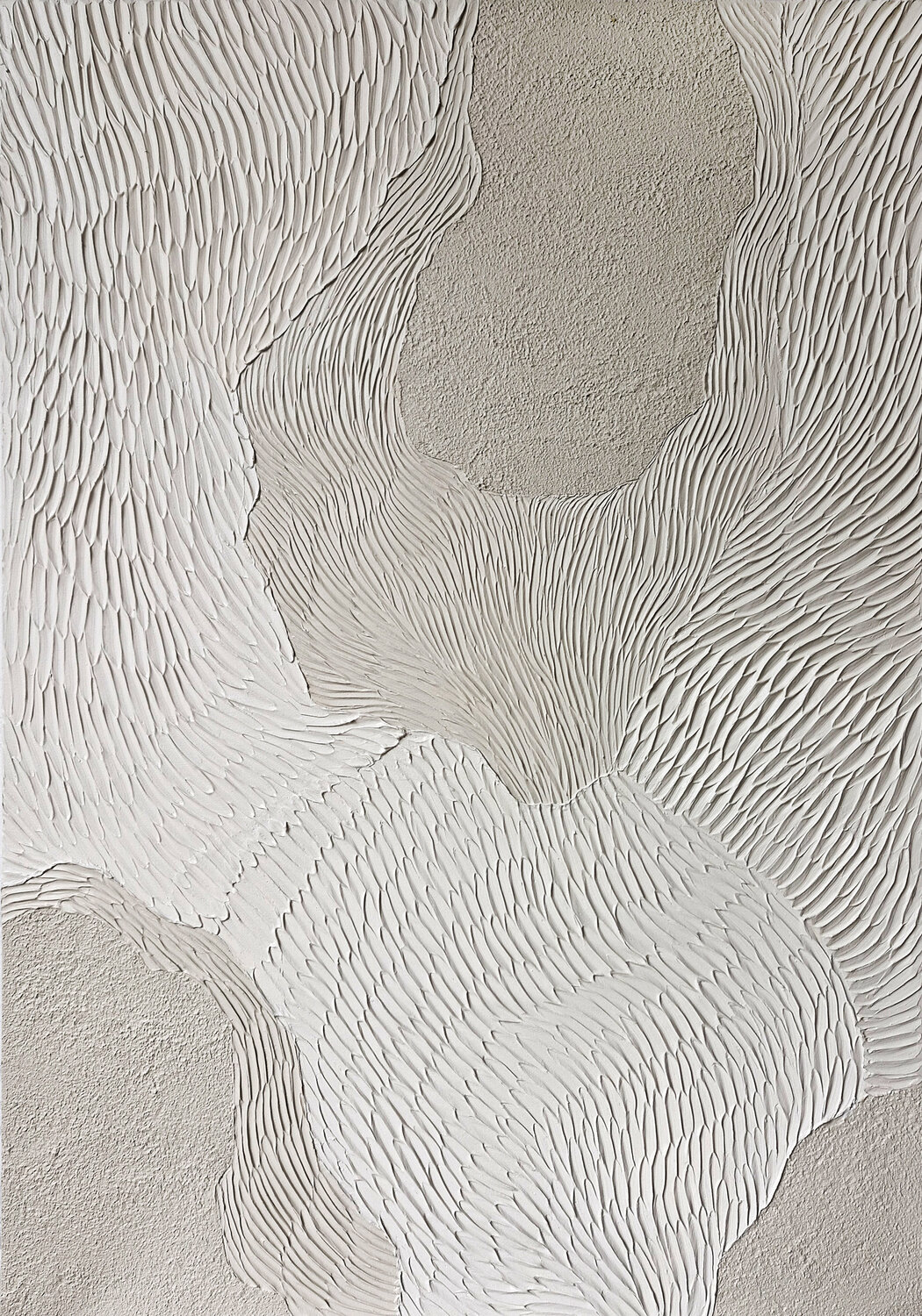 "Fluency 7" Beige abstract acrylic high textured art Yana Sagan Originalgemälde zu verkaufen