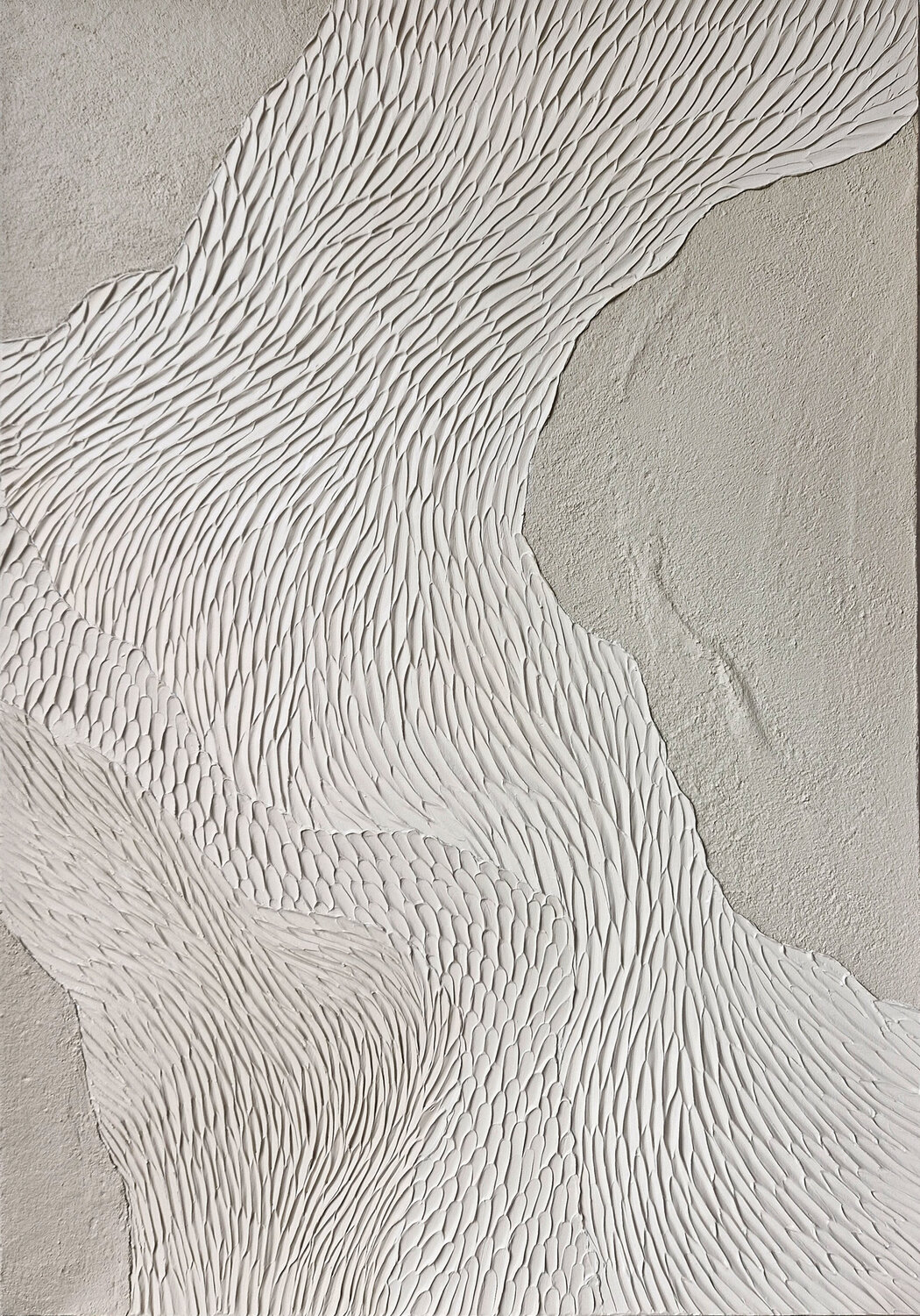 "Fluency 8" Beige abstract acrylic high textured art Yana Sagan Originalgemälde zu verkaufen