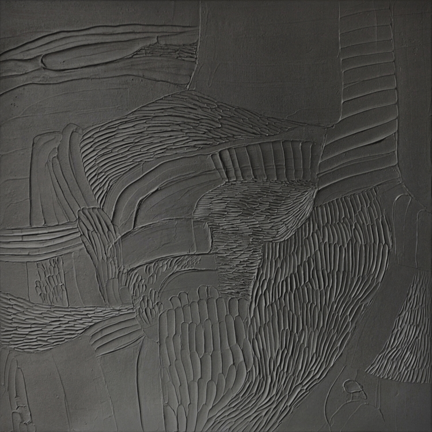 "Black Nulla 3" Black abstract acrylic high textured art Yana Sagan Originalgemälde zu verkaufen