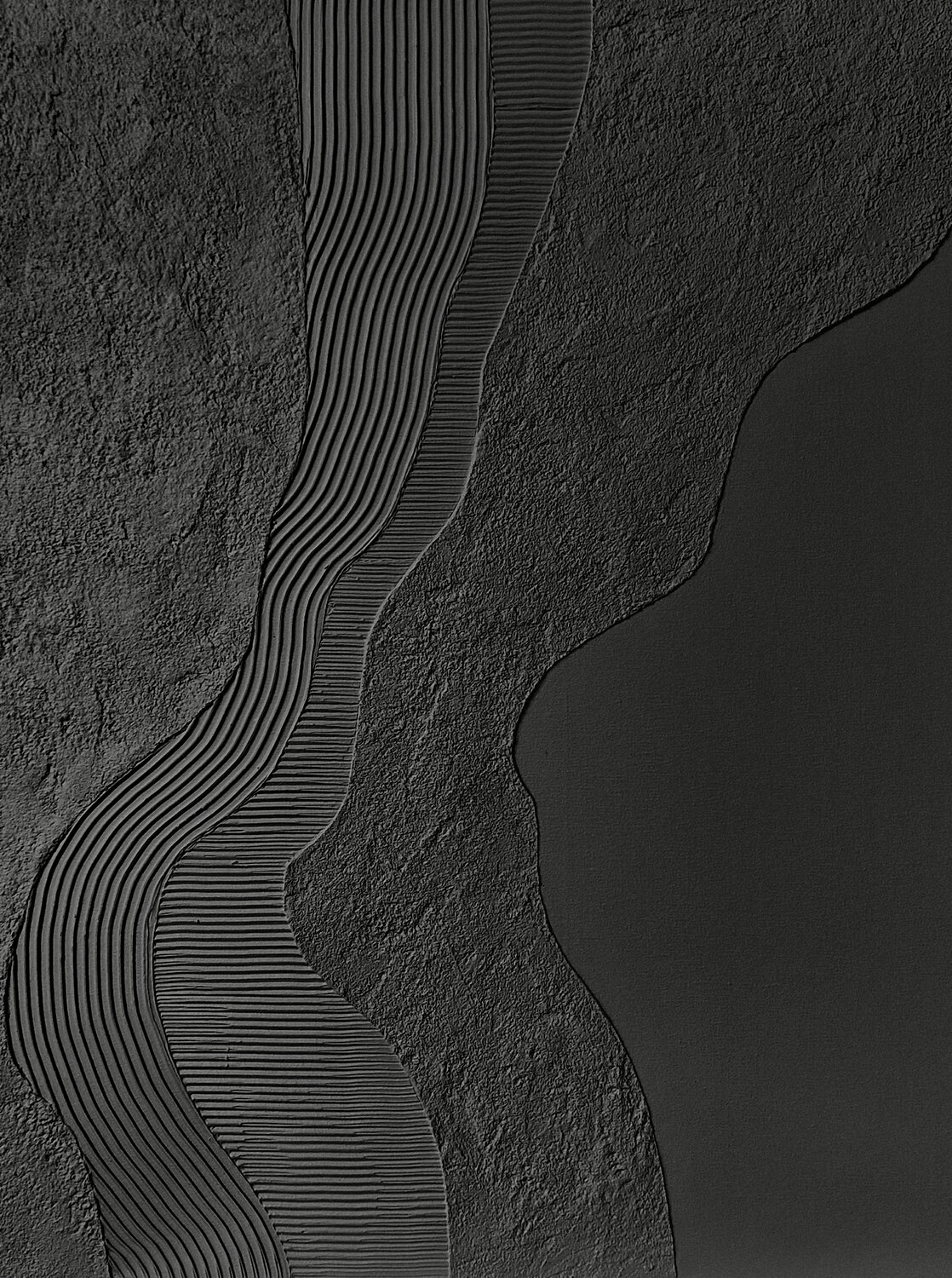 "Black Nile" Black abstract acrylic high textured art Yana Sagan Originalgemälde zu verkaufen