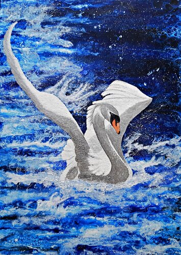 In memory of Swan by Maria Elena Di Lascio, Painting for Sale on Select