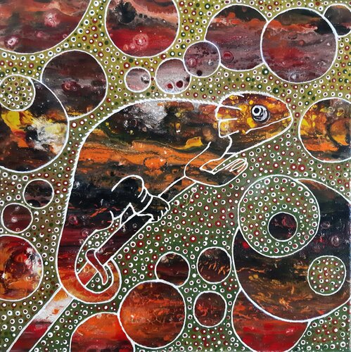 Camaleonte by Maria Elena Di Lascio, Painting for Sale on Select