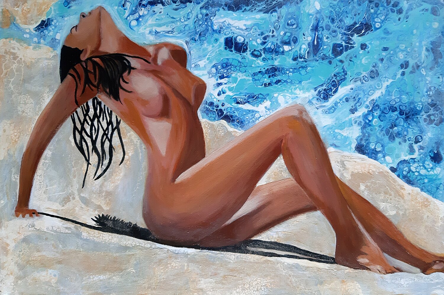 Sulla spiaggia Maria Elena Di Lascio Original painting for sale