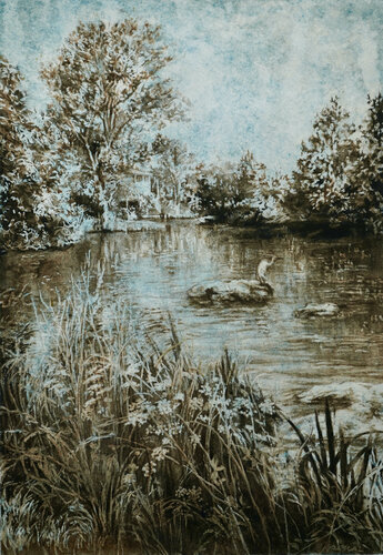 The Home of the Egret by Marie Pascal, Drawing for Sale on Select