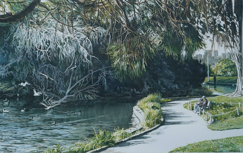 Lakeside memories by Marie Pascal, Drawing for Sale on Select