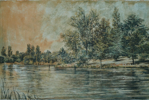Fisherman by Marie Pascal, Drawing for Sale on Select