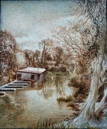 River by Marie Pascal, Drawing for Sale on Select