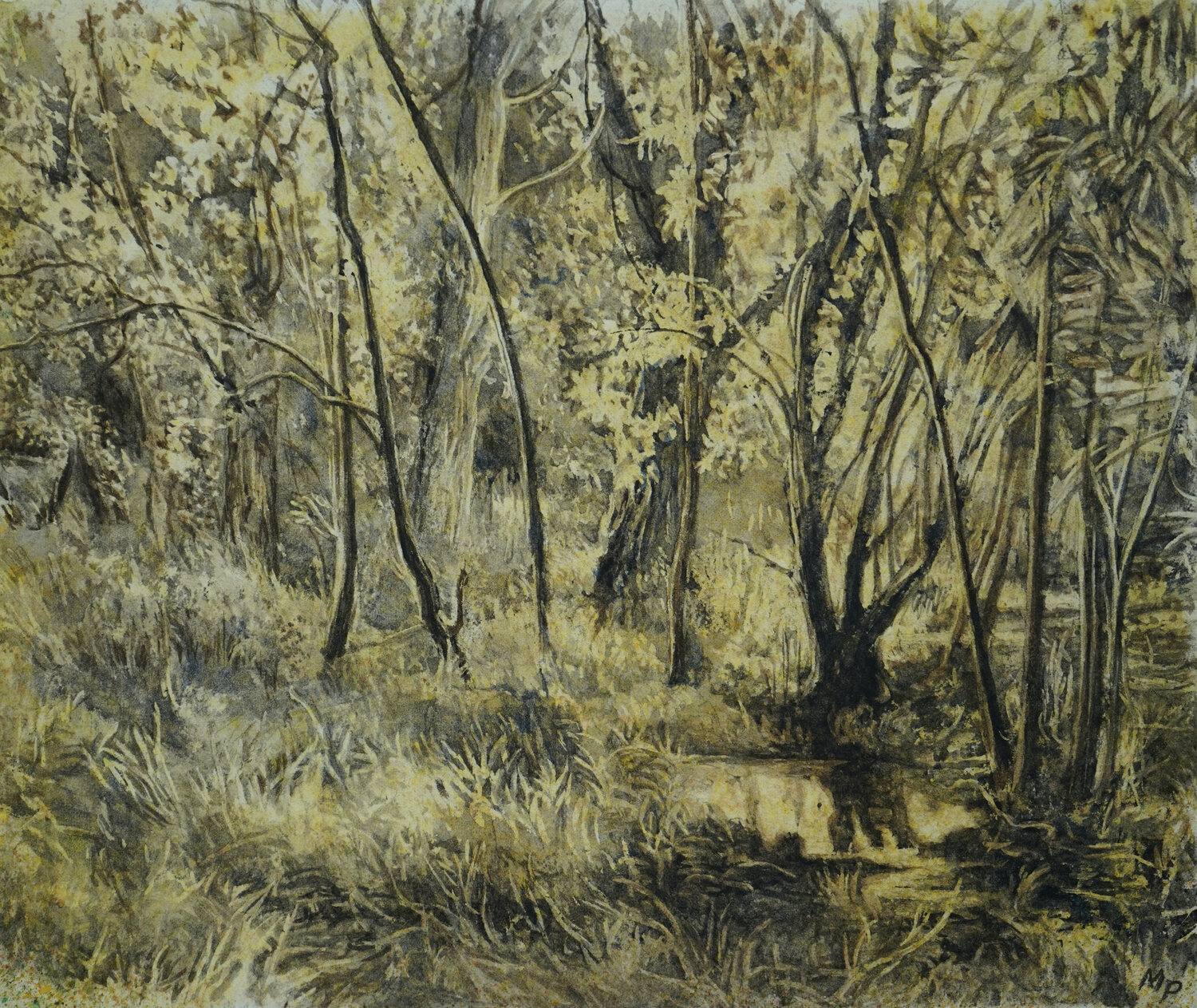 Sous- Bois Marie Pascal Drawing for sale