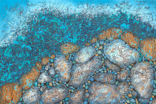 Wind and Rocks by Nancy Eckels, Painting for Sale on Select