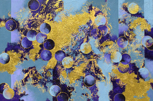 Golden Bubblelicious by Nancy Eckels, Painting for Sale on Select