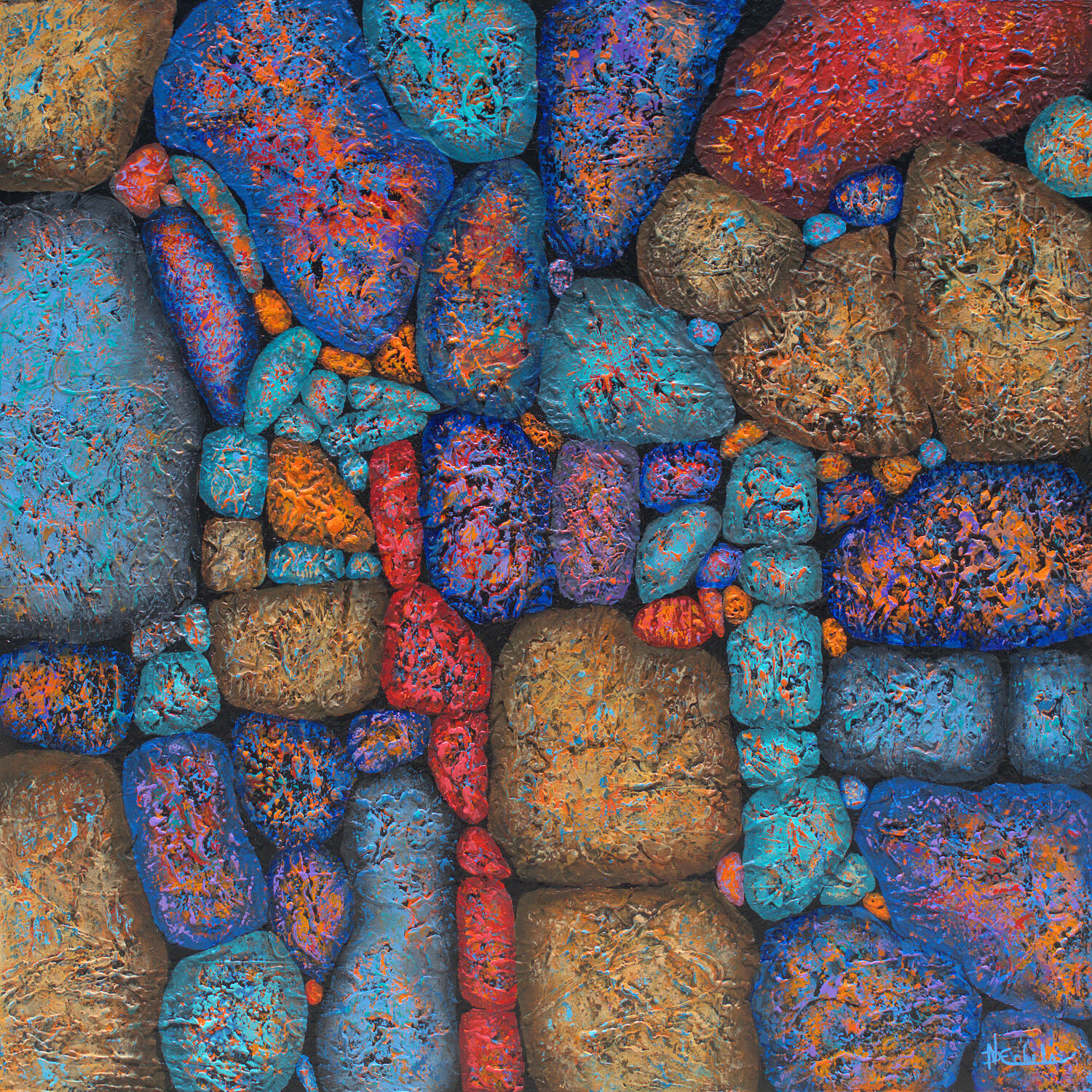 Fancy Rocks Blue Nancy Eckels Original painting for sale
