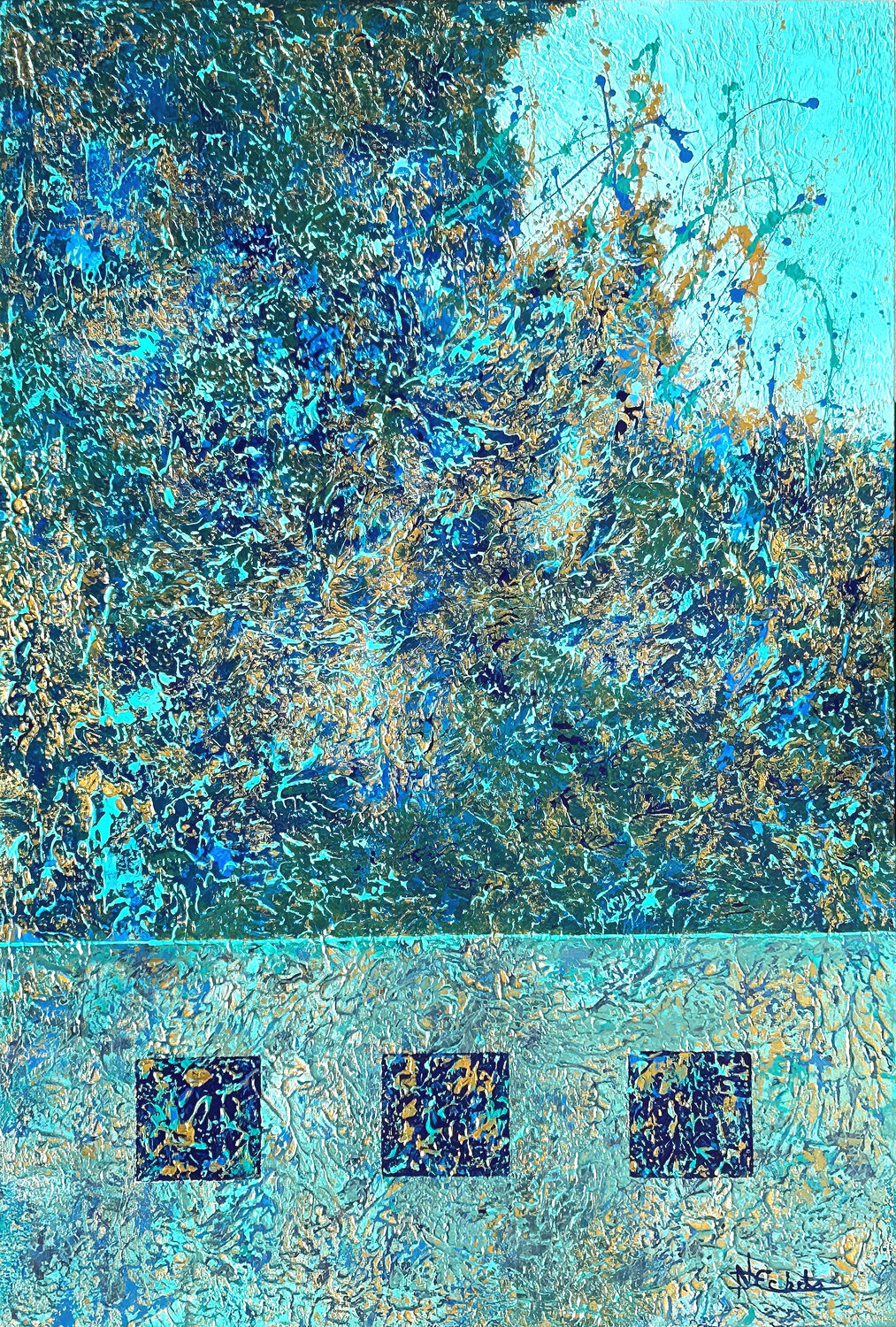 Golden Accents Nancy Eckels Original painting for sale