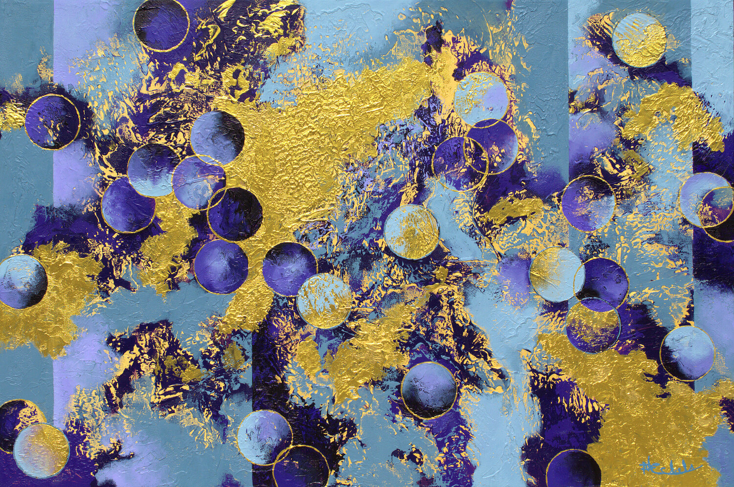 Golden Bubblelicious Nancy Eckels Original painting for sale