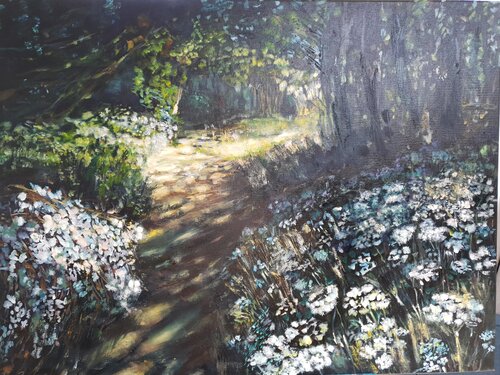 "Where the Dappled Light Dances" by Boguslawa Bryska, Painting for Sale on Select
