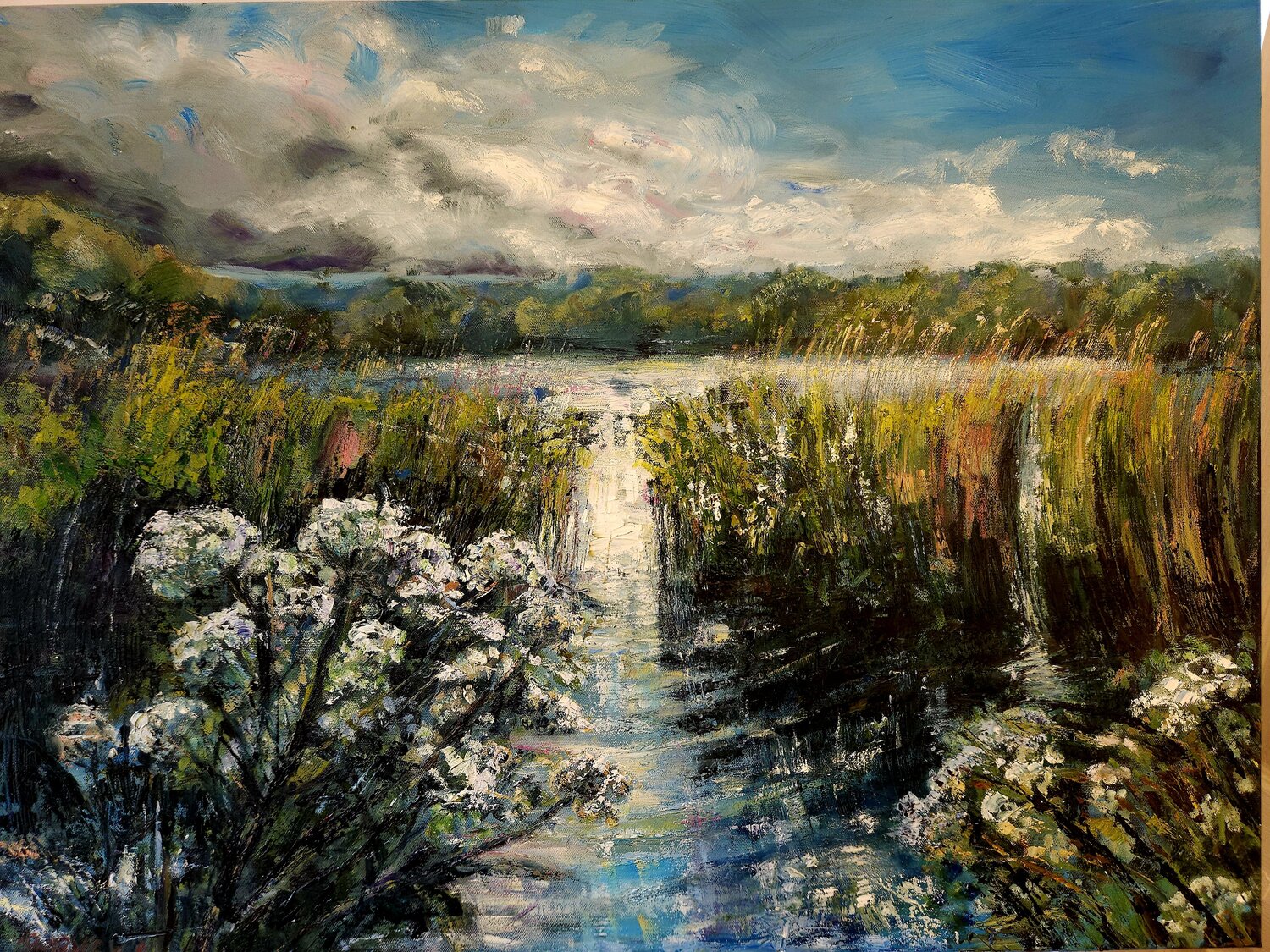 "Where lights meet water" Boguslawa Bryska Original painting for sale