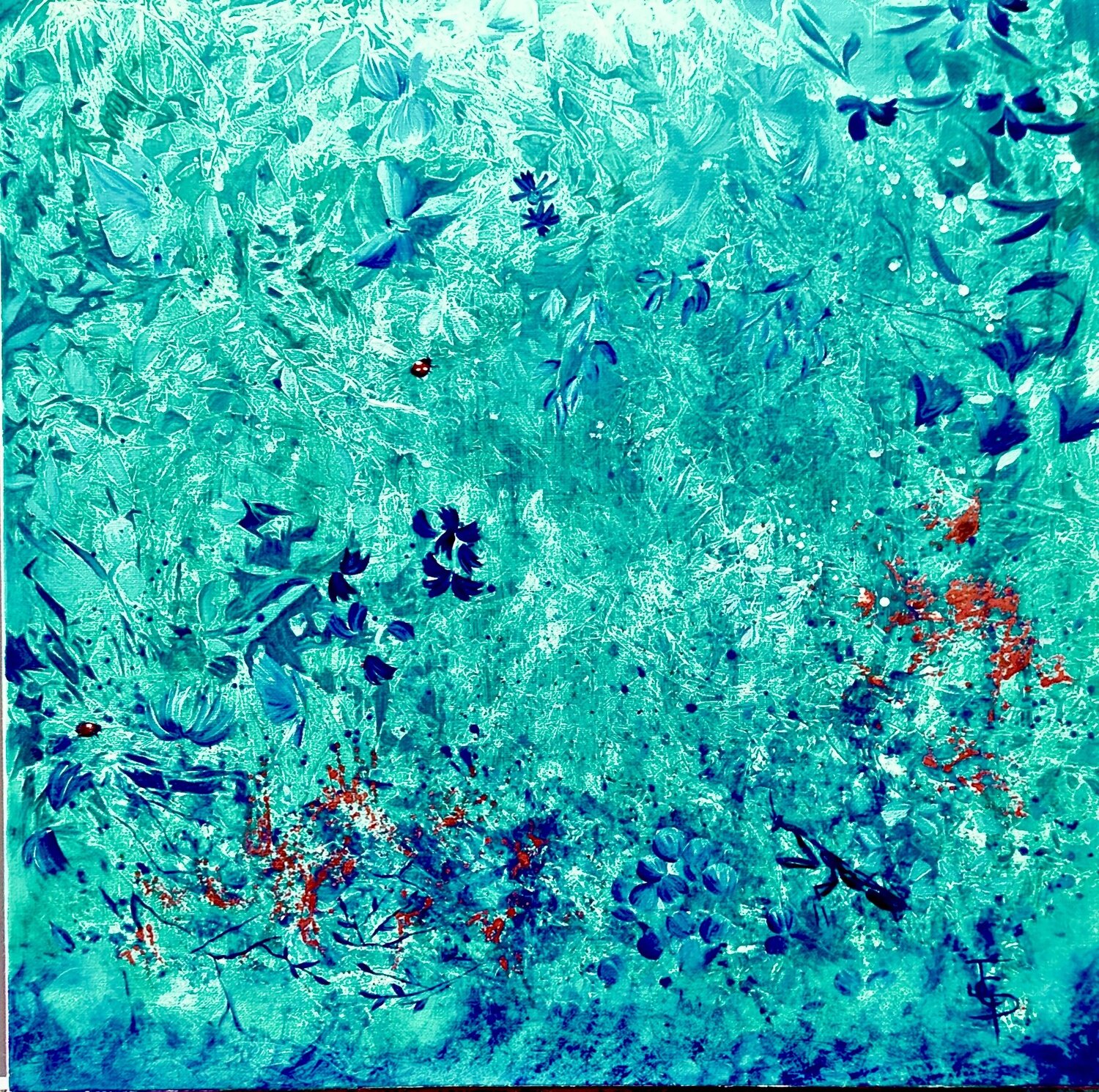 Carré vert biodiversité Joëlle Poret Original painting for sale