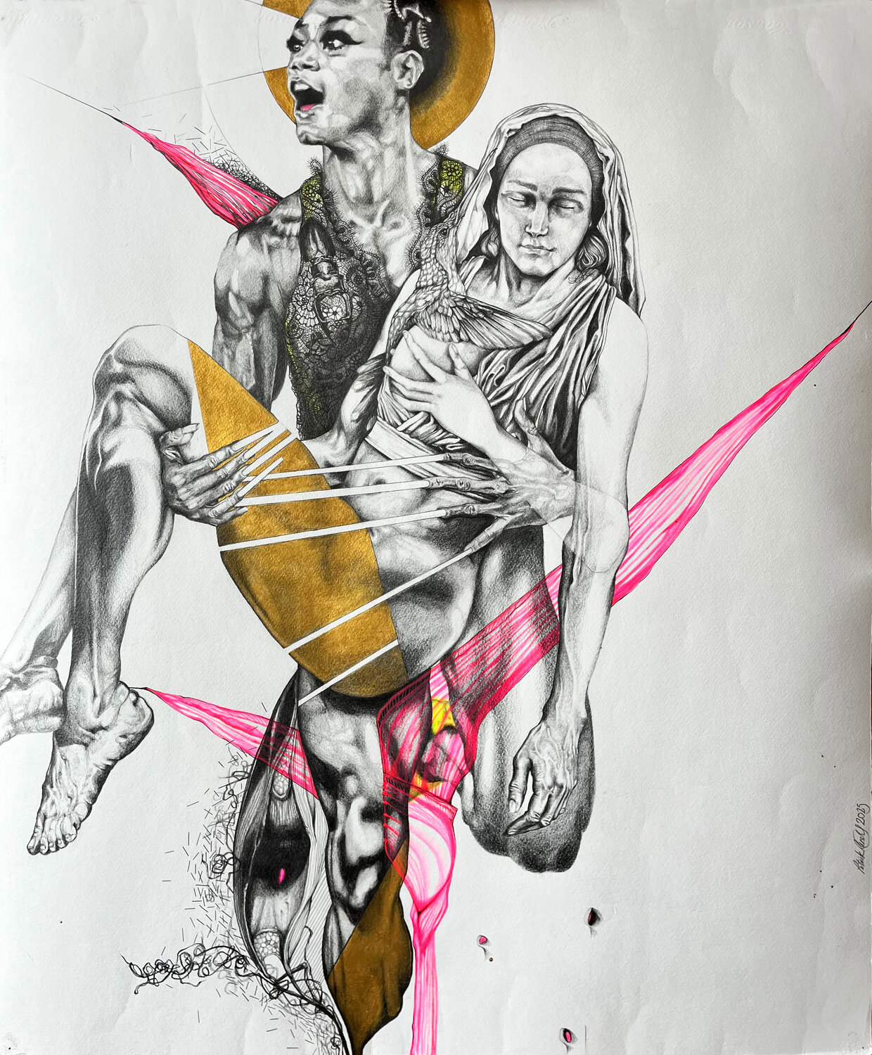 Gold Rush Patrick Reischel Drawing for sale