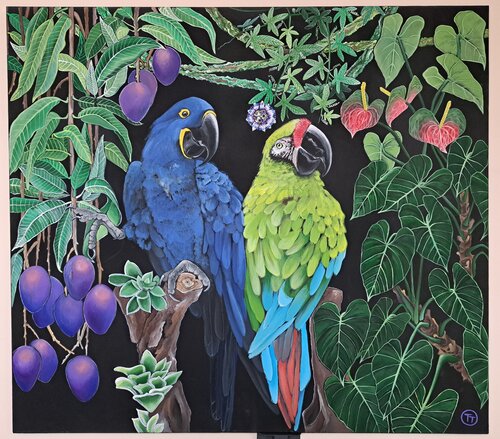 "Parrots" by Tornado Twins, Painting for Sale on Select