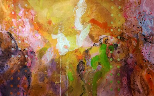 Golden Whispers by Krisztina Megyeri, Painting for Sale on Select