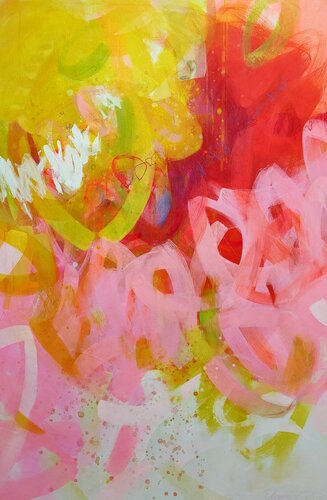 Pink Lemonade in vanilla sky by Krisztina Megyeri, Painting for Sale on Select